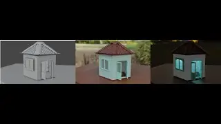 A room in the garden. Shader editor. Blender 3D
