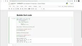 Bubble Sort in Python using Jupyter Notebook