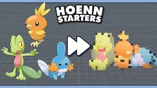 I modeled Treecko, Torchic and Mudkip! [Blender][3D Painter]