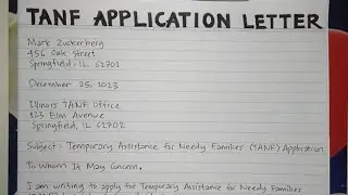 How To Write A TANF Temporary Assistance for Needy Families Application Letter Step by Step Guide