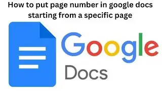 How to put page number in google docs starting from a specific page