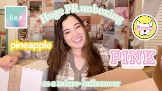 HUGE micro-influencer PR unboxing | ft. VS PINK, Kaja & Pineapple