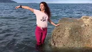 🗼top model Elena Ardent ♥️ WETLOOK exclusive... pink t-shirt pink jeans burgundy socks