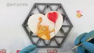 Пряник - Влюбленный котик. Cute cat. Cookies with icing.