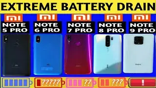 Redmi Note 9 Pro vs Redmi Note 8 Pro vs Note 7 Pro vs Note 6 Pro vs Note 5 Pro  Battery Drain Test |