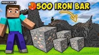 Collecting 500 Iron blocks at once 🔥 -- Minecraft Gameplay Ep#23 ( No commentary )