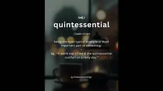 #wordoftheday #quintessential #learnenglish #shorts