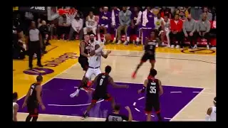 Lakers Lebron James make this without seeing INSANE CIRCUS behind the back layup while being fouled