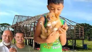 ফিলিপিনে বাঁশের ঘর, নোয়ার নতুন পেট || Building Bahai Kubo, Lintic, Ilocos Sur, Philippines #14
