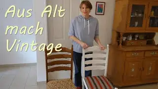 Aufgemöbelt: alte Eichenstühle weiß anstreichen