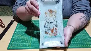 Bandeja vitrofusión diseño con esténcil - #michifreddy