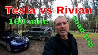 2018 Tesla Model 3 VS 2024 Rivian R1S, 160 mile road trip side by side fuel consumption comparison