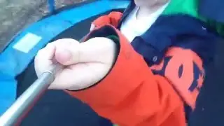 Trampoline tricks with selfie stick
