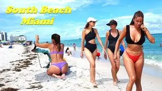 Florida South Beach Miami | Summer Walking Beach Tour ( August 2024)