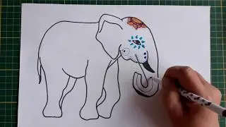 Арт терапия #7  Дудлинг Зентангл Слон Учись читать, малыш!
