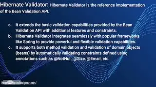 48. Using JSR 349, Spring Framework and Hibernate Validator for Bean Validation