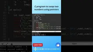 C program to swap two numbers using pointers // Pointers in C