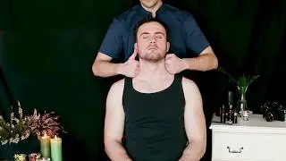 ASMR Male deep relaxation massage for stressful sleep and restart (A little whispering)