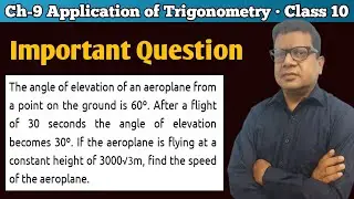 The Angle of elevation of an aeroplane from a point on the ground is 60 degree after 30 seconds