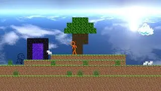 Pencilmation VS Stickman IN 1°Minecraft—Found The Zombie Entrance Cartoon#2(Inspired by Alan Becker)
