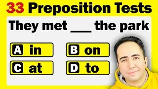 Prepositions at, in, on | 33 Grammar Tests