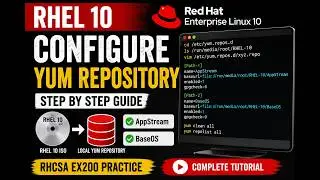 Configure Local YUM Repository in RHEL 10 Using ISO | RHCSA EX200 Lab | AppStream & BaseOS Setup
