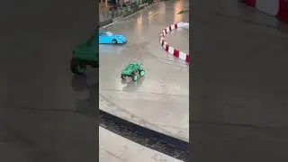 LOOK at my little man drifting his fcx24 smasher monster truck with the big boys! 🤩🤙🏻
