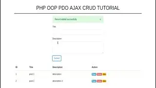 PHP OOP PDO AJAX CRUD TUTORIAL