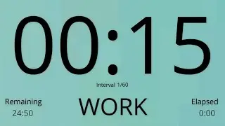 Tabata Timer 15/10 - HIIT Timer 15/10 - Interval Timer 15/10 ( without music )
