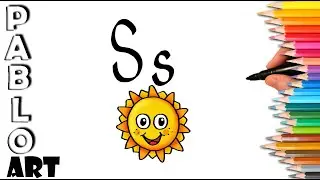 How to draw letter S for Sun 🌞| Learn to Draw step by step