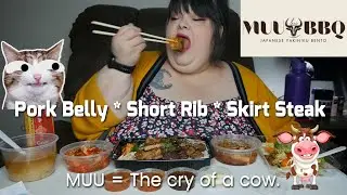 MUU BBQ Japanese Yakiniku Bento Pork Belly * Skirt Steat * Short Rib Mukbang Eating Show