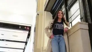 Model and fashion designer Katie Davis behind-the-scenes of a photo shoot in NYC