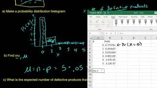 Binomial Example: Quality Control Counting Defects and Rejecting a Batch - Using Excel to calculate