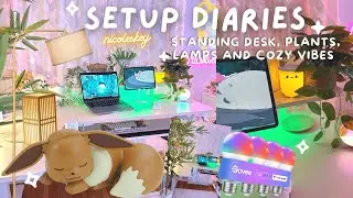 Setup Diaries 🌷 New Standing Desk, Neon sign and Cozy Vibes