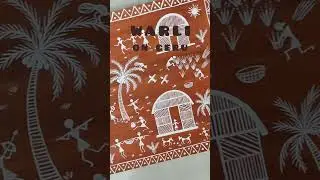 WARLI PAINTING|WARLI ART...visit my channel for full tutorial🎨👩‍🎨#shorts #warliart #indianfolkart