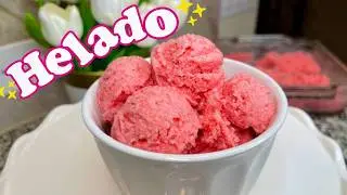 HELADO DE FRESA CON SOLO 3 INGREDIENTES! Receta fácil y rápida
