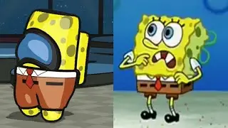 Beating up SpongeBob in Among US