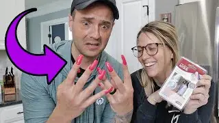 HUSBAND WEARS ACRYLIC NAILS! *Hilarious*