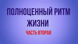 Полноценный ритм жизни. Часть вторая