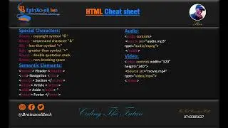 HTML CHEAT SHEET  for front end developers