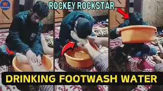 ROCKEY ROCKSTAR drinking footwashed water of his FATHER | VIRAL VIDEO