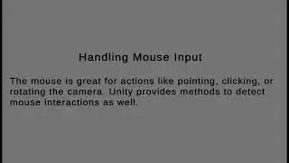 C# Scripting Basics for Unity | Chapter - 5  | Working with Input  Handling Keyboard and Mouse