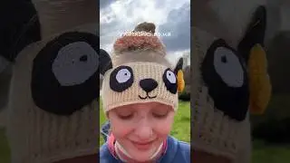 Связанная крючком повязка на голову Crocheted panda headband #crochet #крючком #повязкакрючком