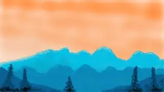 How to draw mountains step by step
