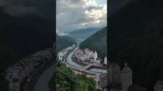 Вид с канатки на Роза Хутор / 16 июня 2023 г./ Russia