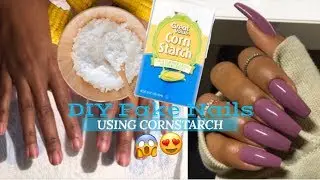 DIY: FAKE NAILS USING CORNSTARCH - NO ACRYLIC!! | Easy Nail Hack for Full Set or Refill | Nia Hope
