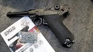 KWC Airgun P08 Toggle Lock Blowback unboxing and testing #airgun #airgunph