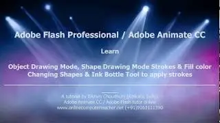 Shape drawing, Object drawing & merge drawing modes Stroke fill - Adobe Animate CC tutor Kolkata