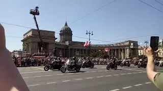 Байкеры на Параде Победы в Санкт-Петербурге 24.06.2020
