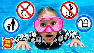 Gatinha das Artes e seus amigos aprendem NOVAS REGRAS DE CONDUTA e segurança na piscina!!!